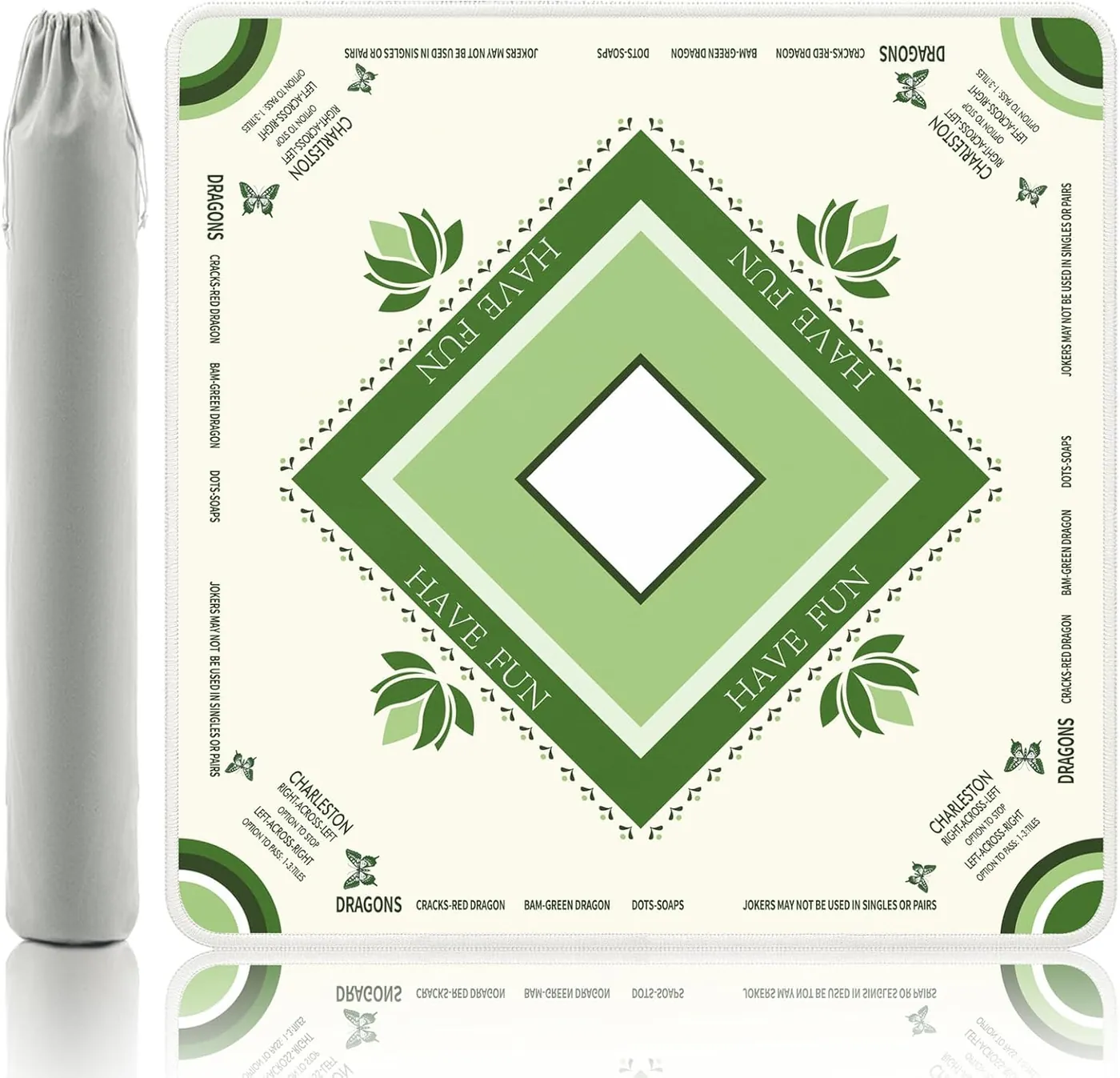 Pale Green Lotus Mahjong Mat